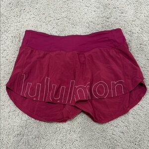 Lululemon mid-rise Speed Up Lined 4” Shorts - size 8 🍋